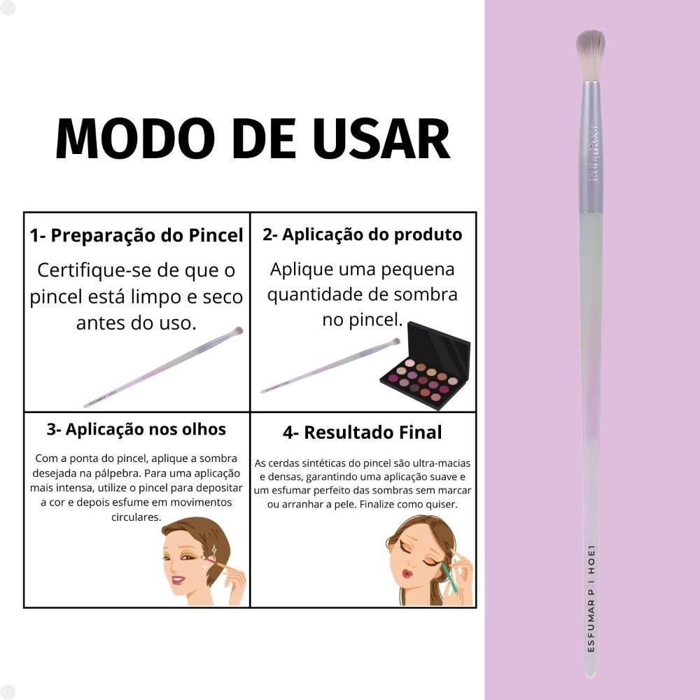 Pincel para Esfumar P Ruby Rose Holographic Hb-hoe1 ÚNICO 6