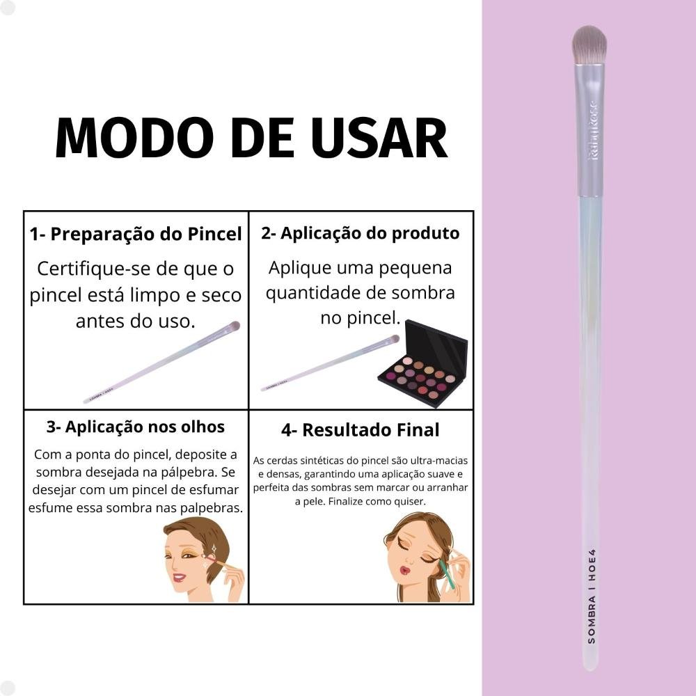 Pincel para Sombra Ruby Rose Holographic Hb-hoe4 ÚNICO 6
