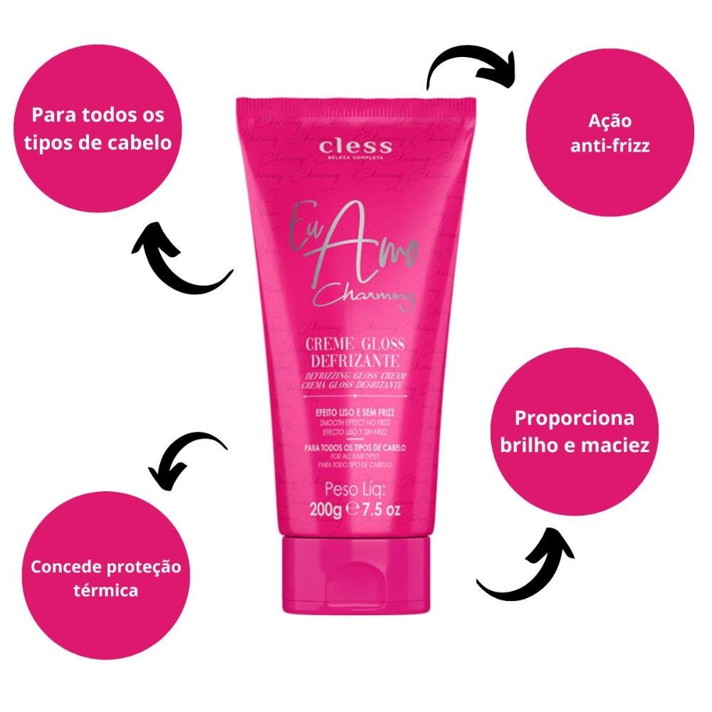 Creme Gloss Defrizante Cless Eu Amo Charming 200g 200g 2