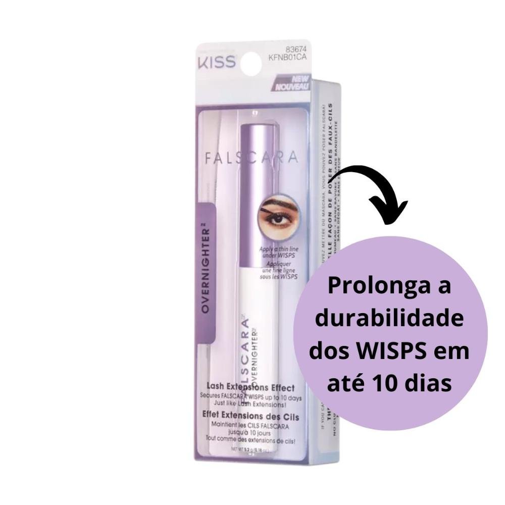 Prolongador de Extensão Kiss New York Falscara Overnighter ÚNICO 2