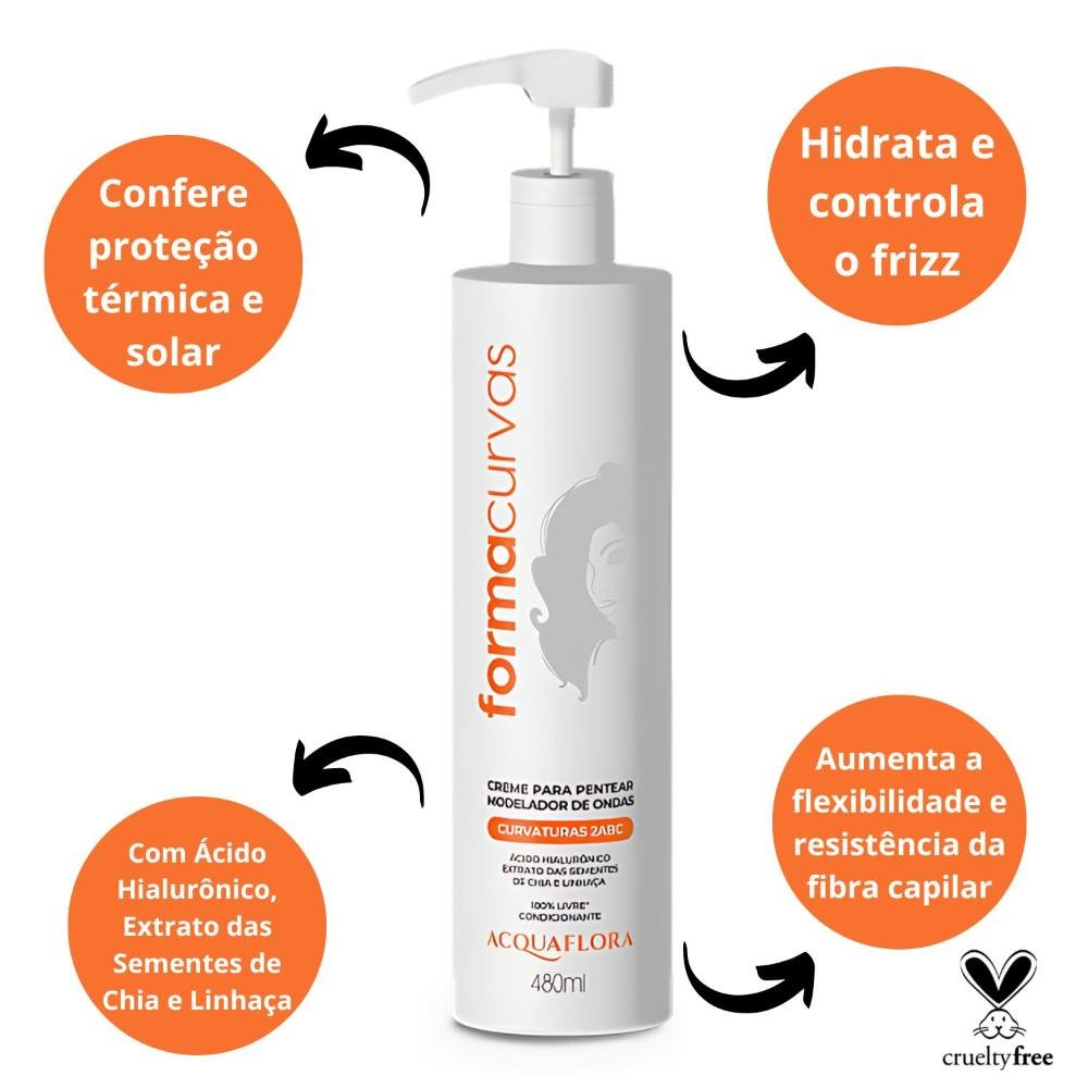 Creme para Pentear Acquaflora Forma Curvas Modelador de Ondas 480ml 480ml 2