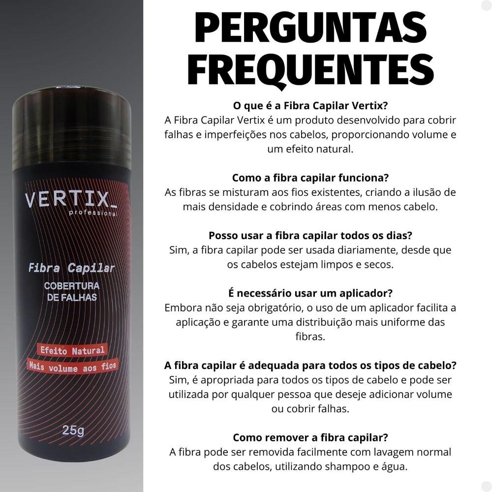 Fibra Capilar Vertix Cobertura de Falhas Castanho Claro Cód.2814 25g 25g 9