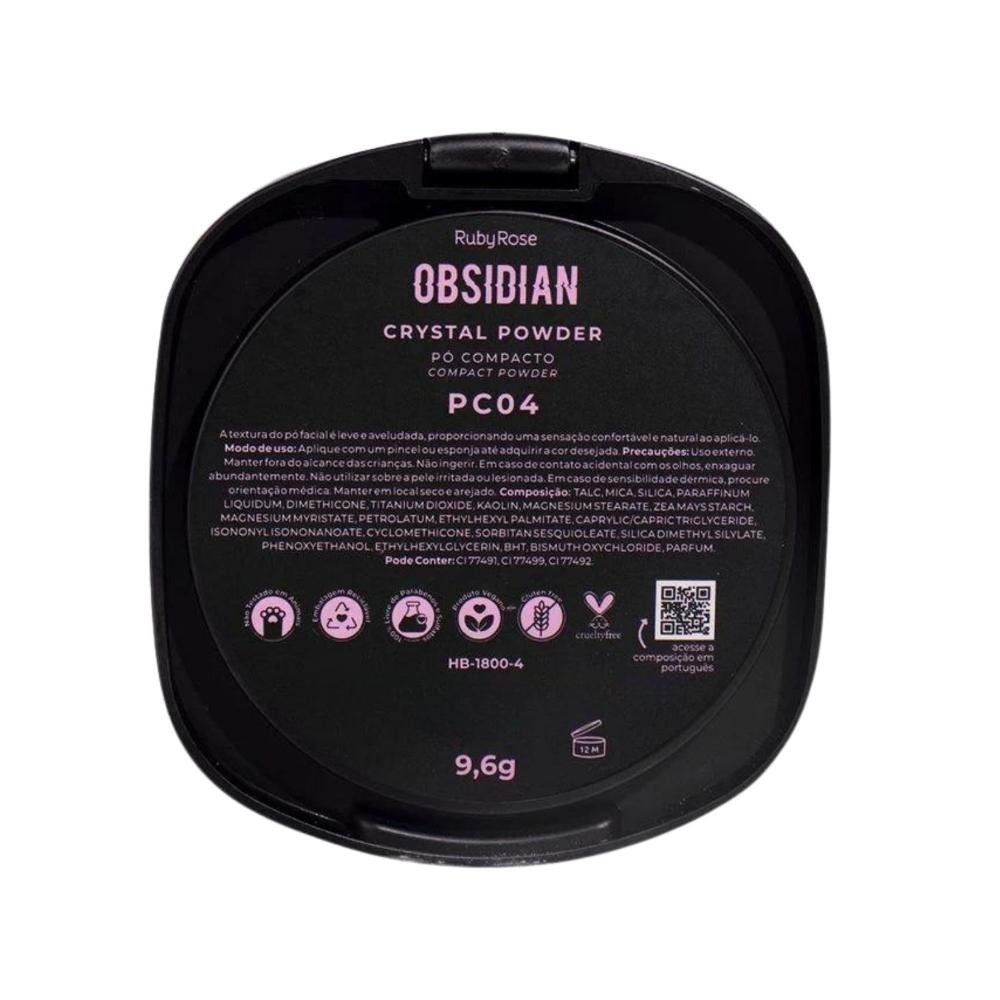 Pó Compacto Ruby Rose Obsidian Crystal Powder Pc04 Pc04 6