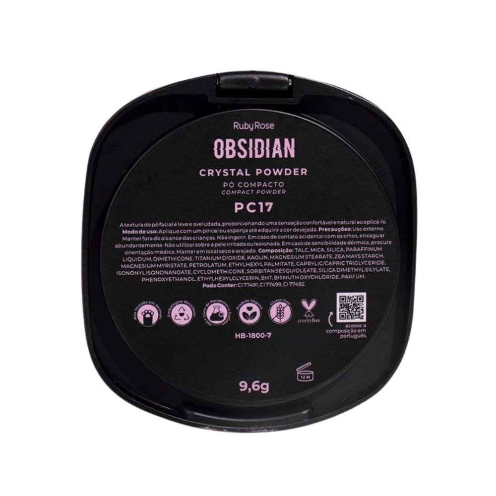 Pó Compacto Ruby Rose Obsidian Crystal Powder Pc17 Pc17 6