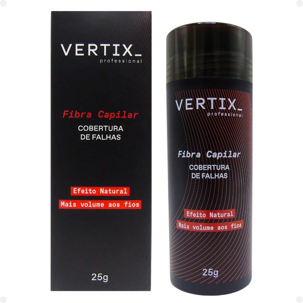 Fibra Capilar Vertix Cobertura de Falhas Castanho Escuro Cód.2812 25g 25g 1