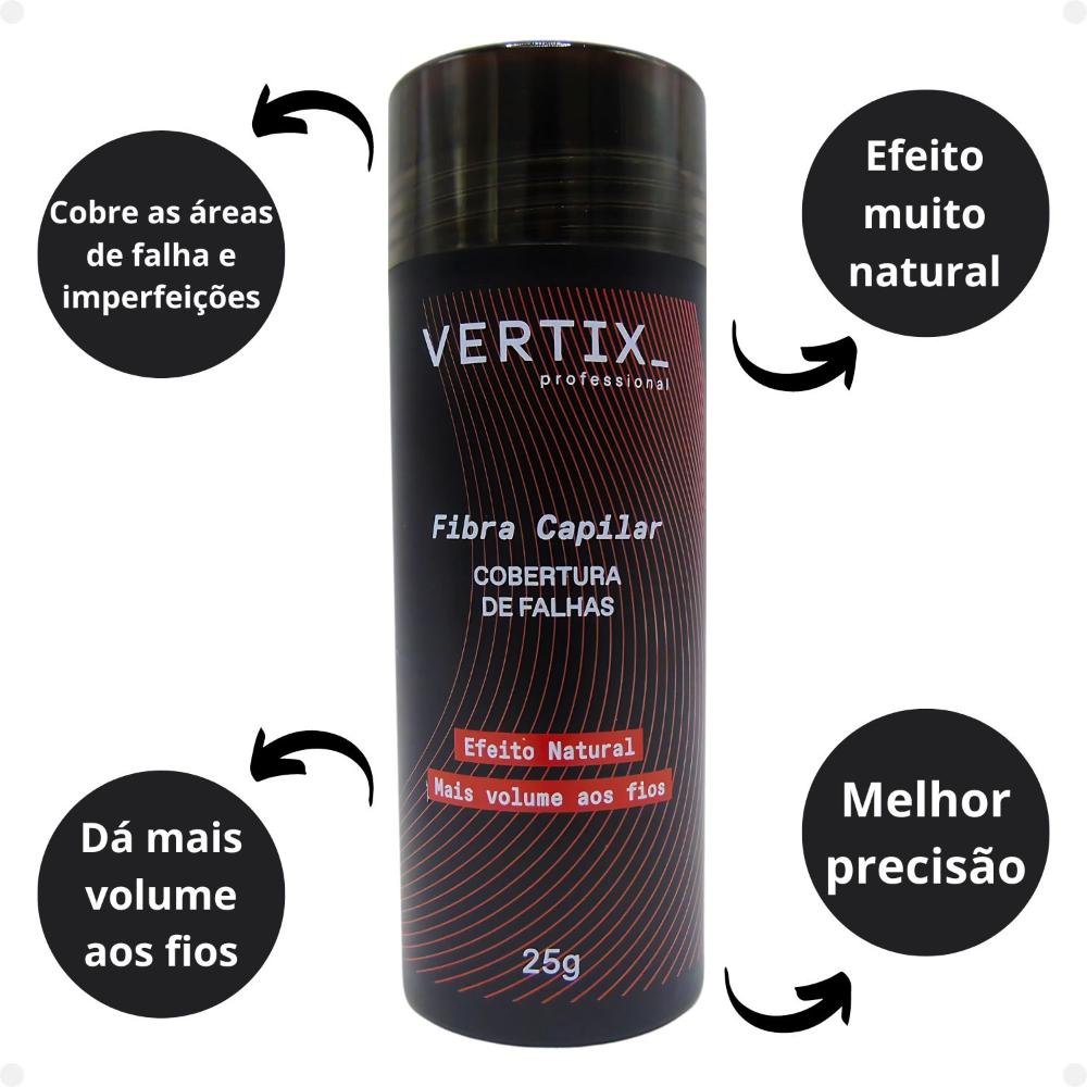Fibra Capilar Vertix Cobertura de Falhas Castanho Escuro Cód.2812 25g 25g 2