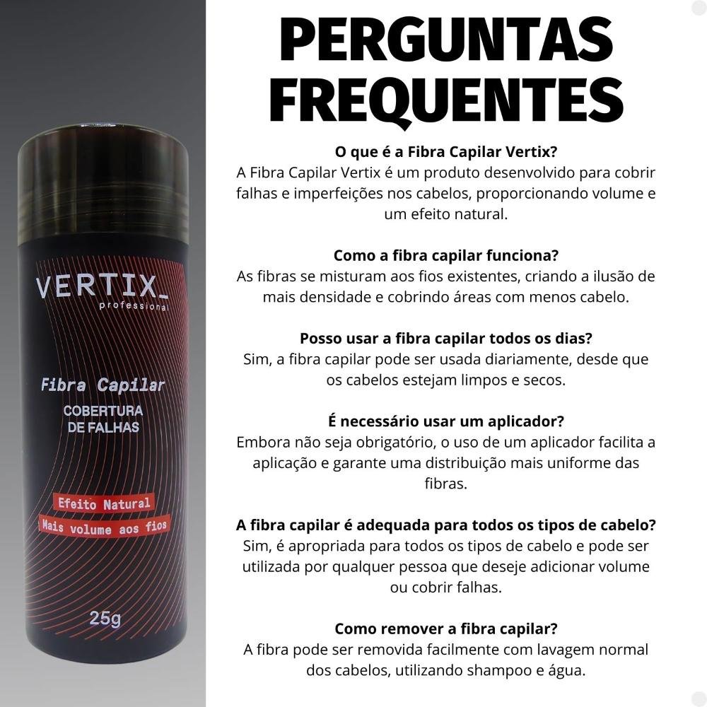Fibra Capilar Vertix Cobertura de Falhas Castanho Escuro Cód.2812 25g 25g 8