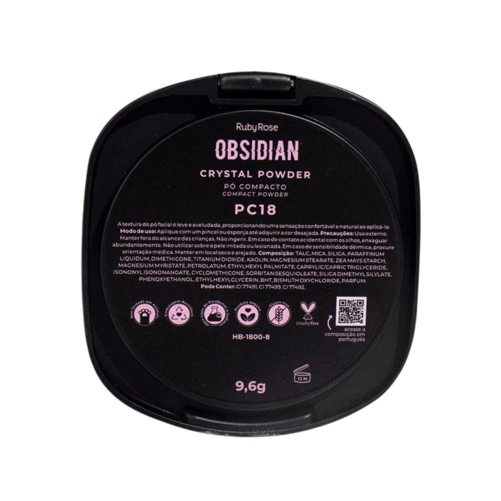 Pó Compacto Ruby Rose Obsidian Crystal Powder Pc18 Pc18 6
