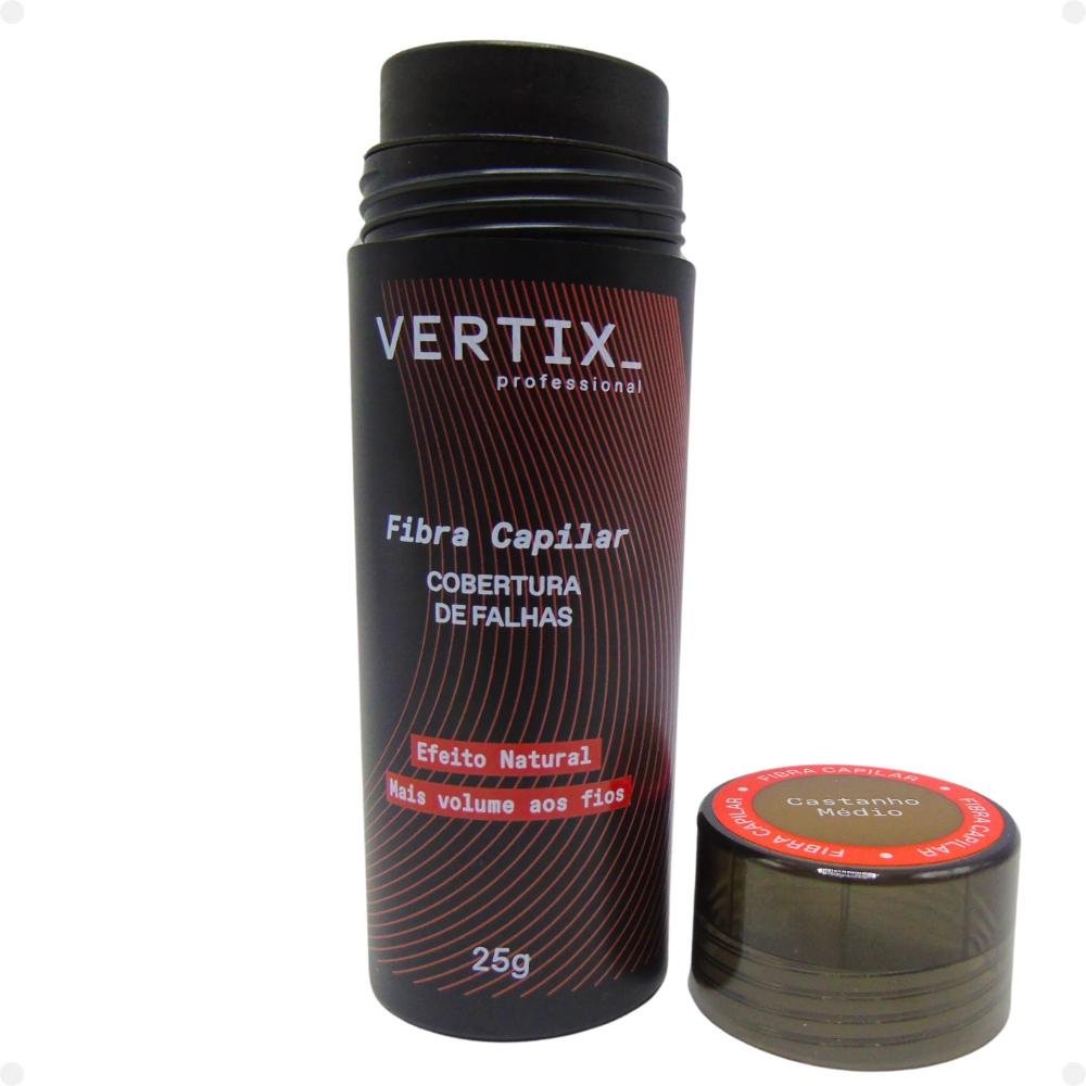 Fibra Capilar Vertix Cobertura de Falhas Castanho Médio Cód.2813 25g 25g 4