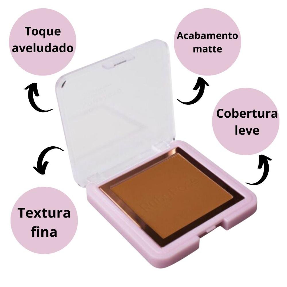 Pó Compacto Ruby Rose Textura Fina Pc80 7,5g Pc80 6