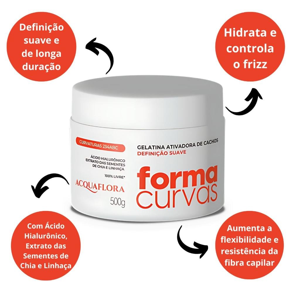 Gelatina Ativadora de Cachos Acquaflora Forma Curvas Definição Suave 500g 500g 2