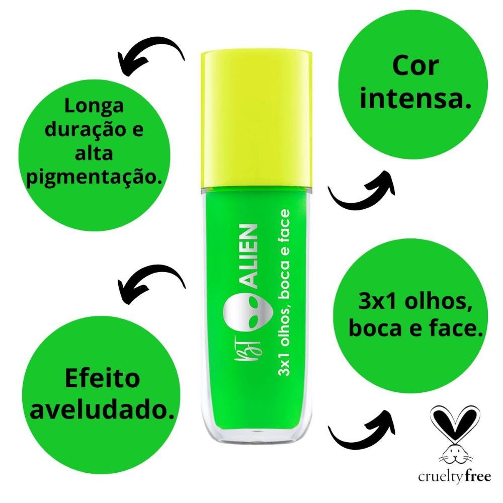 Sombra Liquída 3x1 Bruna Tavares Et Alien Green Neon 5ml Green Neon 2