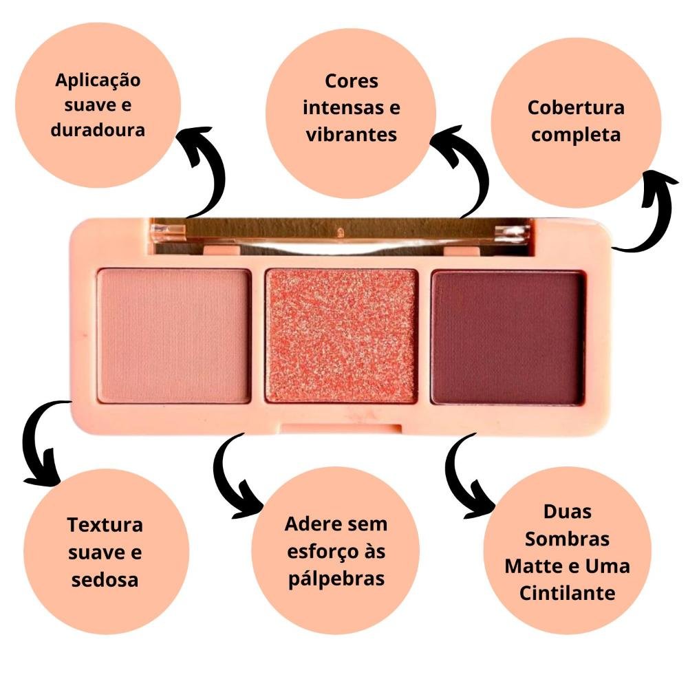 Trio de Sombras Ruby Rose Viver Radiante HB-F528 Multicores 2