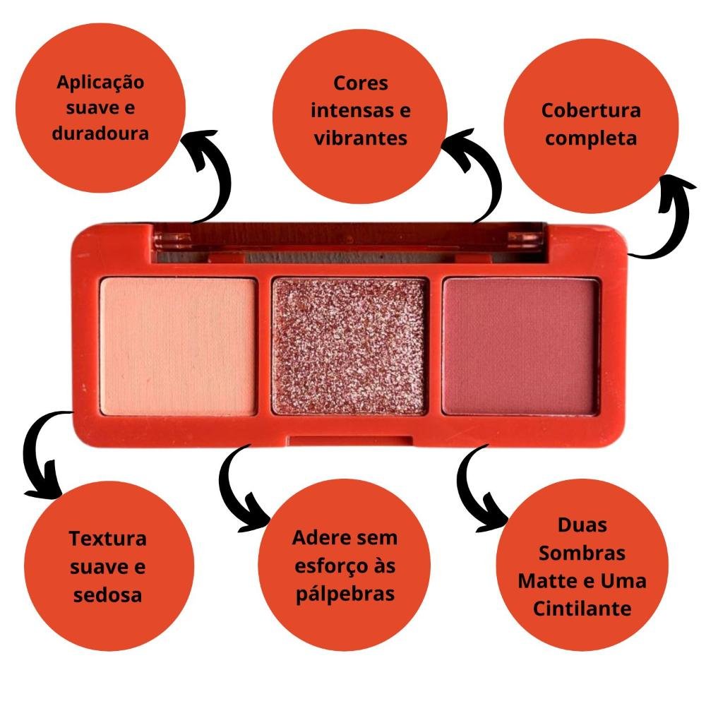Trio de Sombras Ruby Rose Viver Vibrante HB-F528 Multicores 2