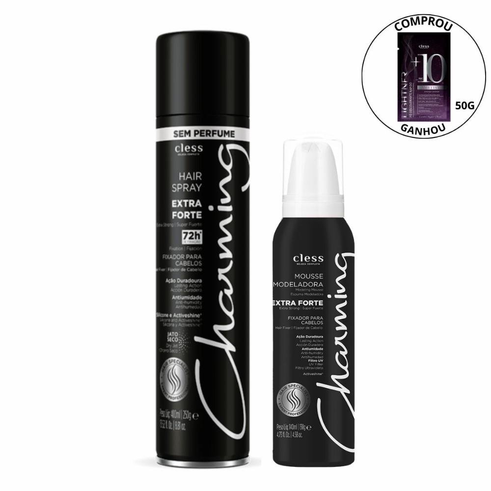 Kit Cless Charming Hair Spray Extra Forte + Mousse Extra Forte