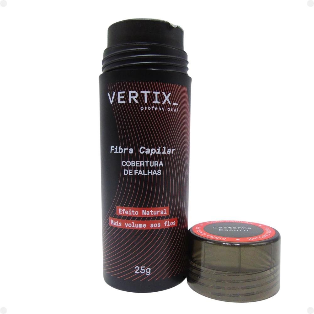 Kit Vertix: 3 Fibras Capilar Castanho Escuro Cód.2812 25g ÚNICO 4