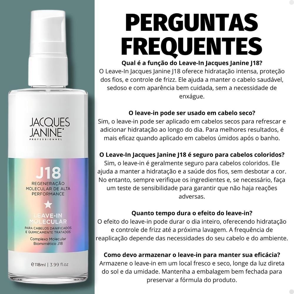 Leave-In Jacques Janine J18 Regeneração Molecular 118ml 118ml 7