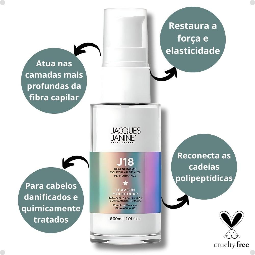 Leave-In Jacques Janine J18 Regeneração Molecular 30ml 30ml 2