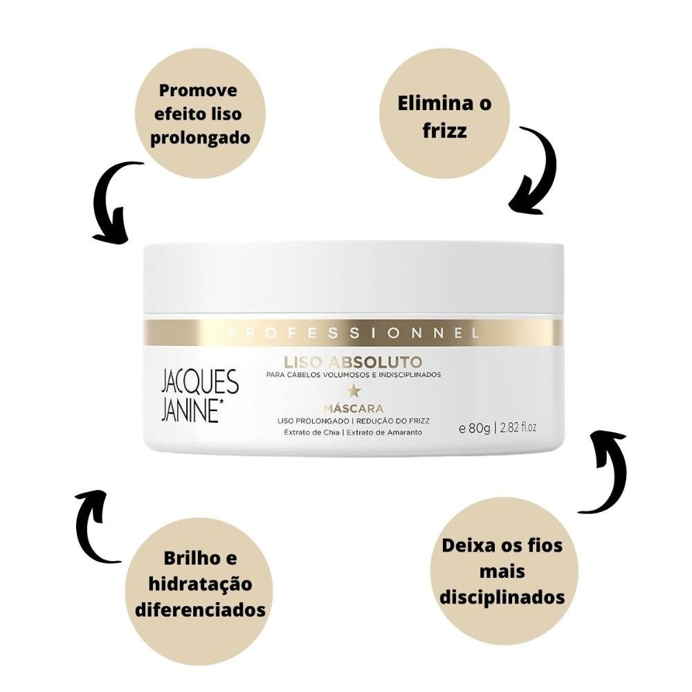 Máscara Capilar Jacques Janine Liso Absoluto 80g 80g 3