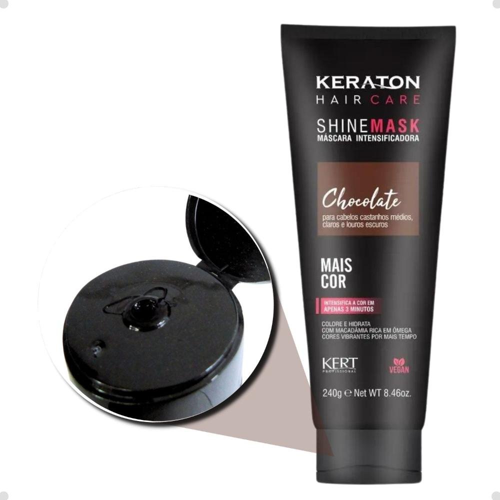 Máscara Intensificadora Keraton Kert Shine Mask Chocolate 240g 240g 3