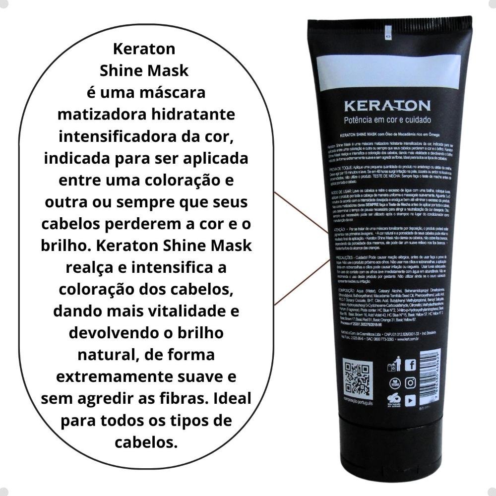 Máscara Intensificadora Keraton Kert Shine Mask Chocolate 240g 240g 4