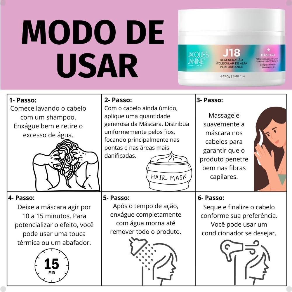 Máscara Jacques Janine J18 Regeneração Molecular 240g 240g 5