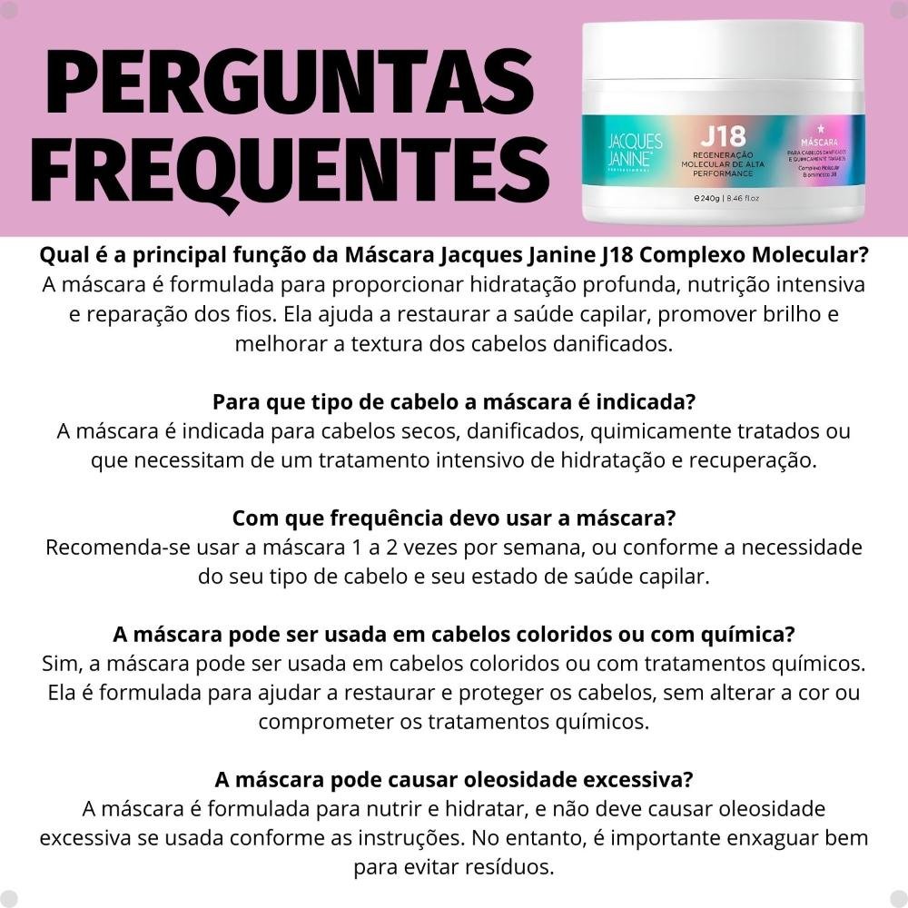 Máscara Jacques Janine J18 Regeneração Molecular 240g 240g 6