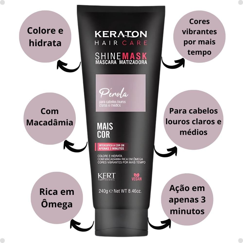 Máscara Matizadora Keraton Kert Shine Mask Pérola 240g 240g 2