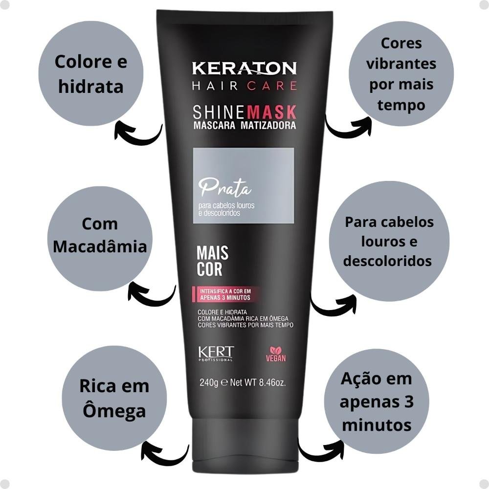 Máscara Matizadora Keraton Kert Shine Mask Prata 240g 240g 2