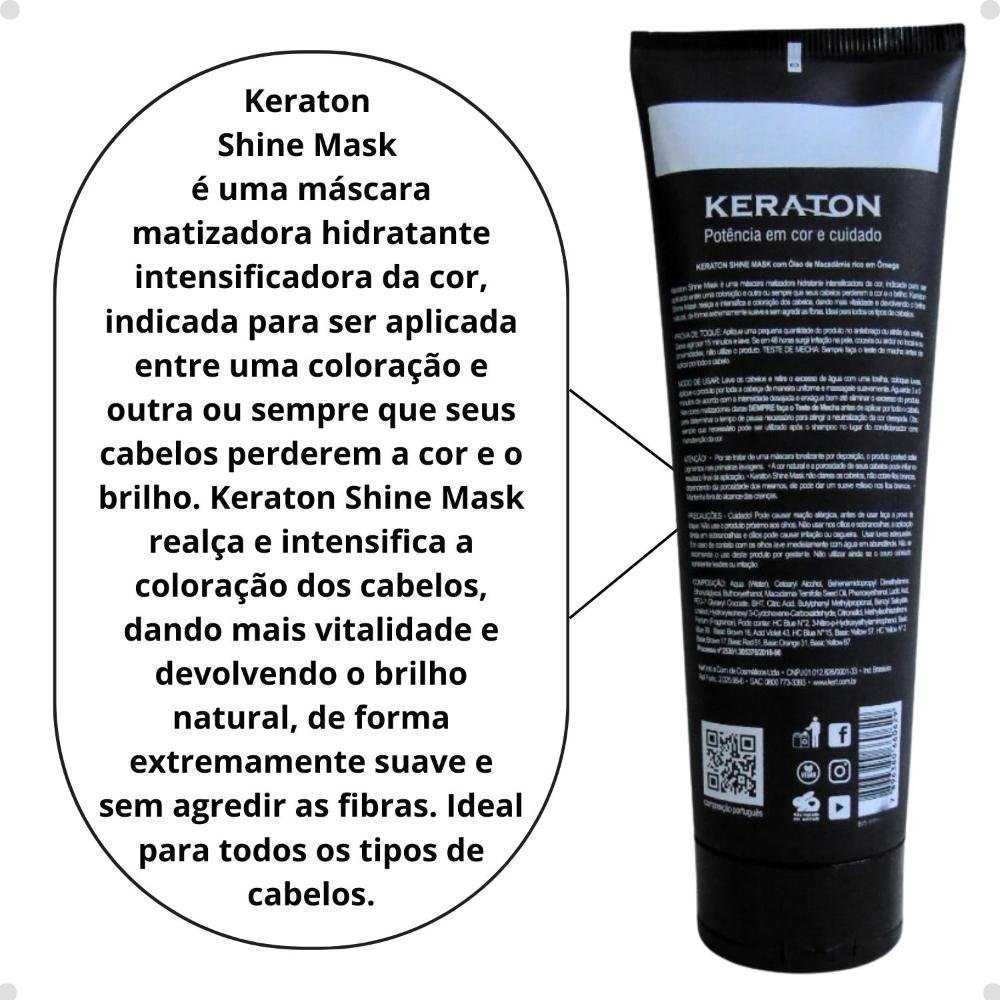 Máscara Matizadora Keraton Kert Shine Mask Vermelho 240g 240g 4
