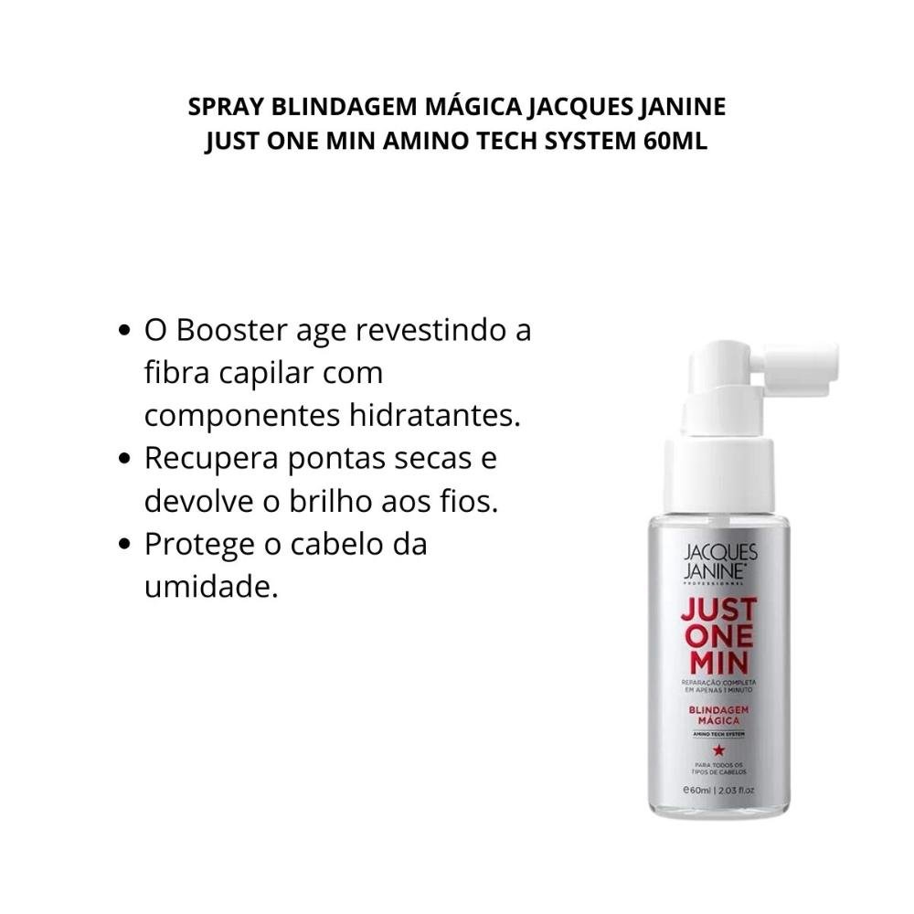 Spray Blindagem Mágica Jacques Janine Just One Min Amino Tech System 60ml 60ml 2