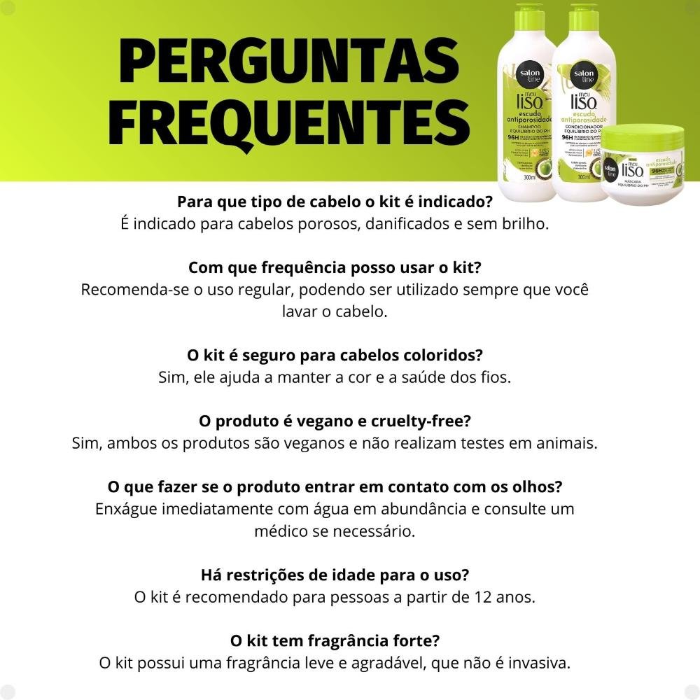 Salon Line Meu Liso Escudo Antiporosidade: Shampoo, Condicionador e Máscara ÚNICO 7
