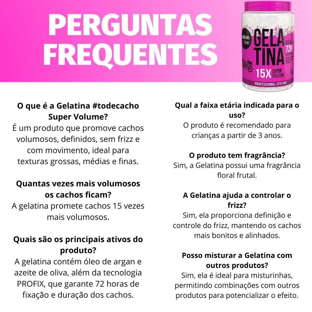 Gelatina Salon Line #todecacho Super Volume 1Kg 1kg 6