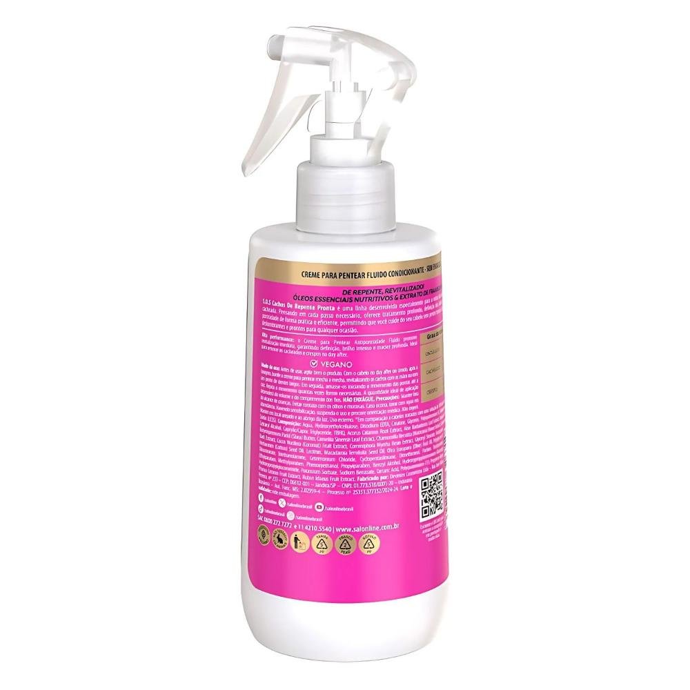Creme para Pentear Antiporosidade Fluido Salon Line Sos Cachos De Repente Pronta! 300ml 300ml 3