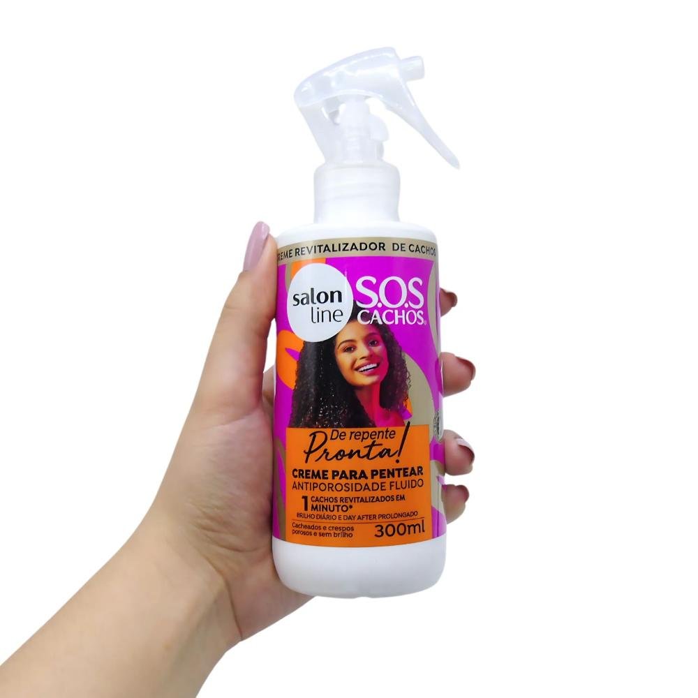 Creme para Pentear Antiporosidade Fluido Salon Line Sos Cachos De Repente Pronta! 300ml 300ml 5