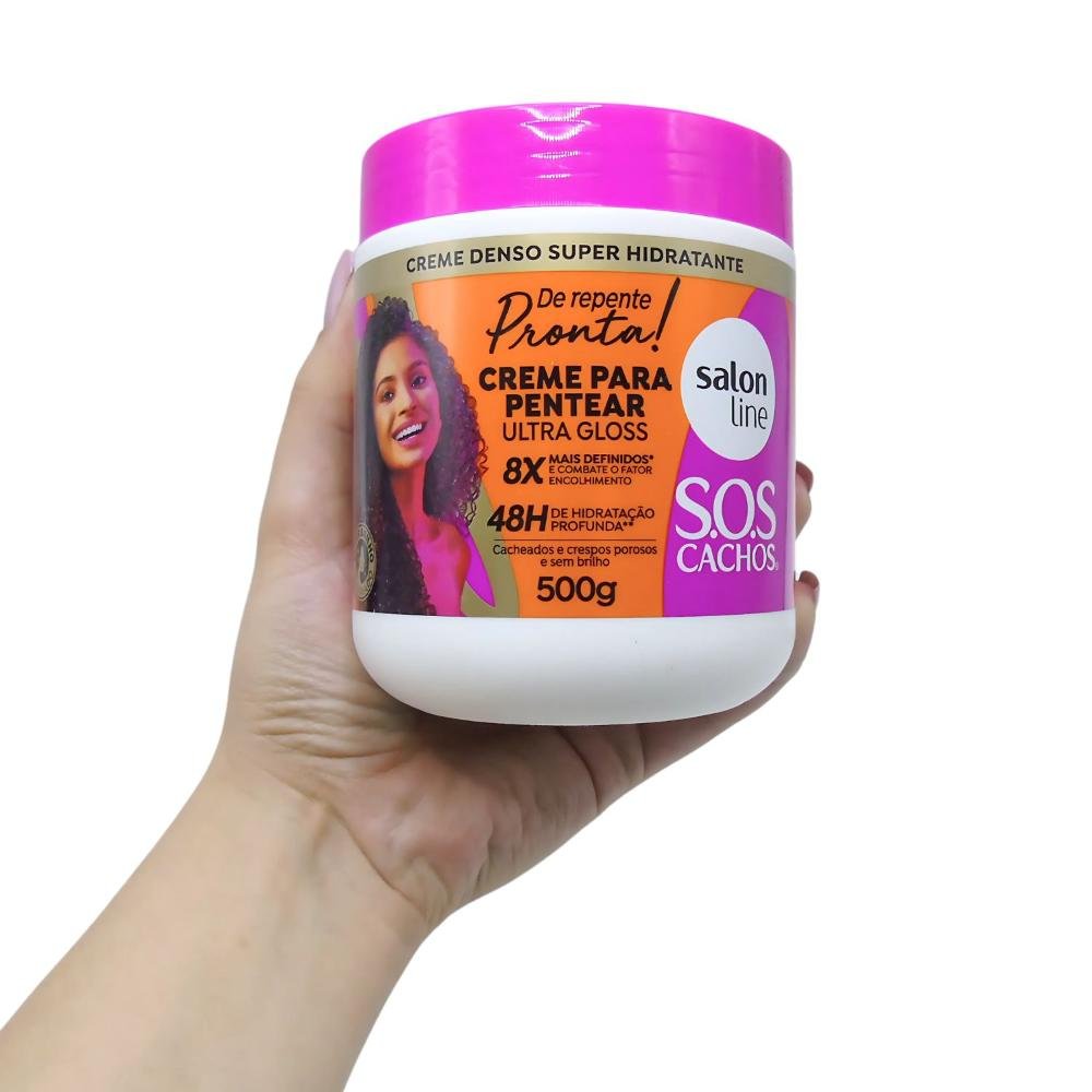 Creme para Pentear Ultra Gloss Salon Line Sos Cachos De Repente Pronta! 500g 500g 5