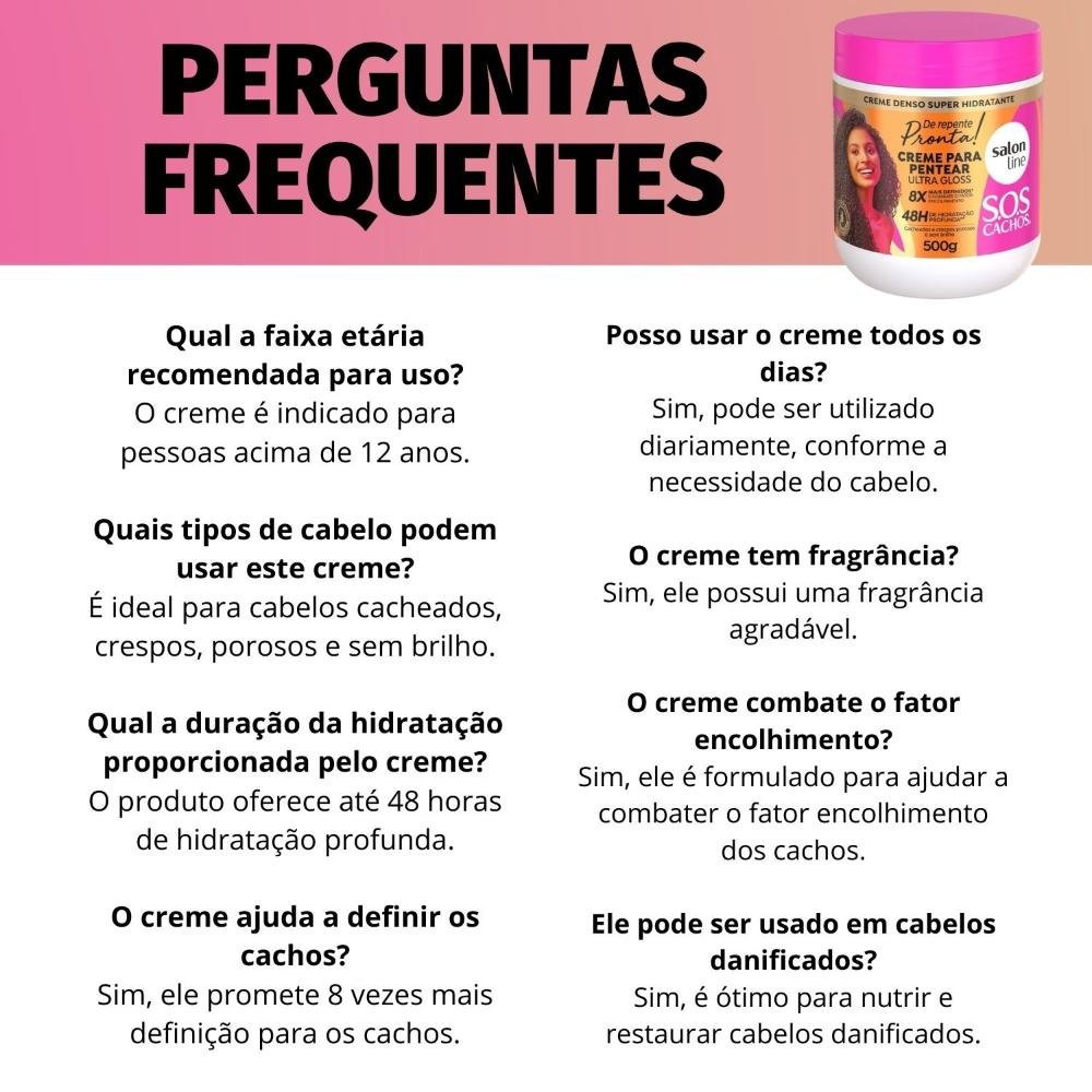 Creme para Pentear Ultra Gloss Salon Line Sos Cachos De Repente Pronta! 500g 500g 7
