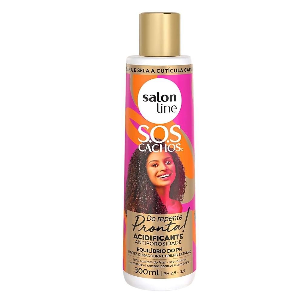 Salon Line Sos Cachos De Repente Pronta!: Shampoo, Condicionador, Máscara, Creme para Pentear, Creme Fluido, Acidificante e Óleo ÚNICO 7