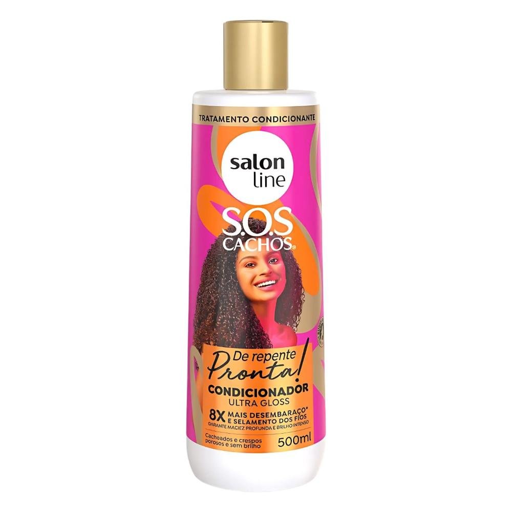 Salon Line Sos Cachos De Repente Pronta!: Shampoo, Condicionador, Máscara e Creme Fluido ÚNICO 4
