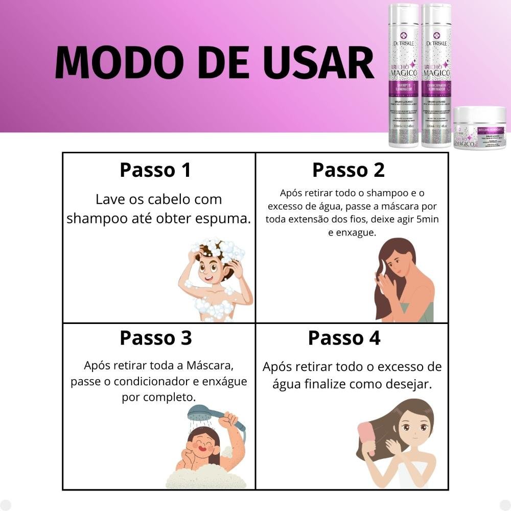 Kit Dr Triskle Brilho Mágico: Shampoo, Condicionador e Máscara ÚNICO 6