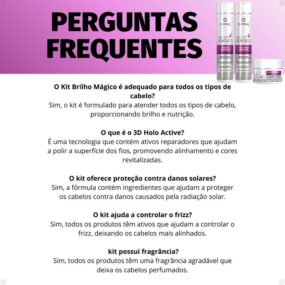 Kit Dr Triskle Brilho Mágico: Shampoo, Condicionador e Máscara ÚNICO 7