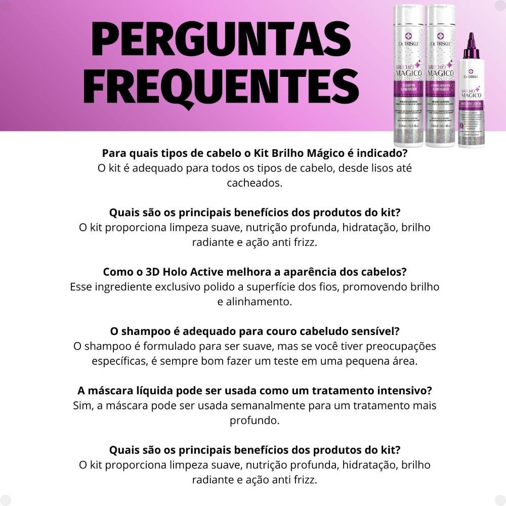 Kit Dr Triskle Brilho Mágico: Shampoo, Condicionador e Máscara Líquida ÚNICO 7
