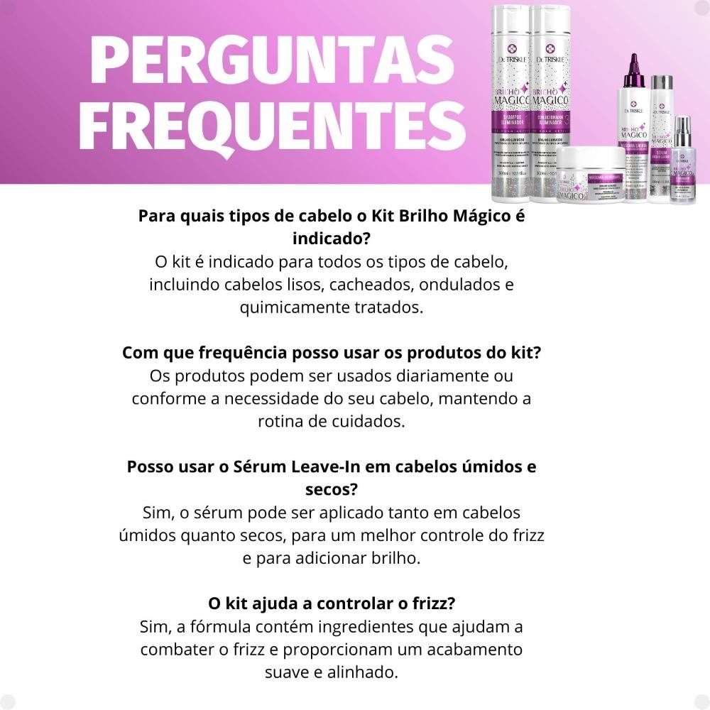 Kit Dr Triskle Brilho Mágico: Shampoo, Condicionador, Máscara, Máscara Líquida, Sérum e Iluminador ÚNICO 10