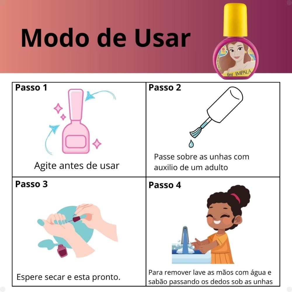 Esmalte Infantil Impala Disney Leia e Conquiste 6ml Leia e Conquiste 4