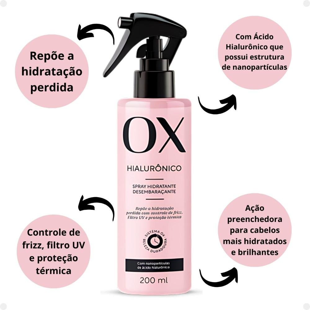Spray Hidratante Desembaraçante Ox Hialurônico 200ml 200ml 2
