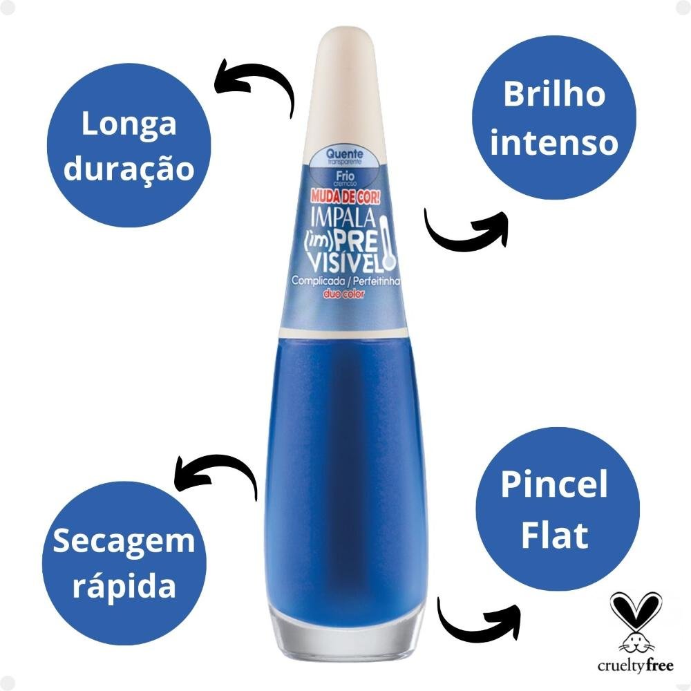 Esmalte Cremoso Impala (Im)Previsivel Duo Color Complicada/Perfeitinha 7,5ml Complicada/Perfeitinha 2