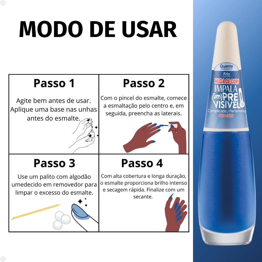 Esmalte Cremoso Impala (Im)Previsivel Duo Color Complicada/Perfeitinha 7,5ml Complicada/Perfeitinha 5