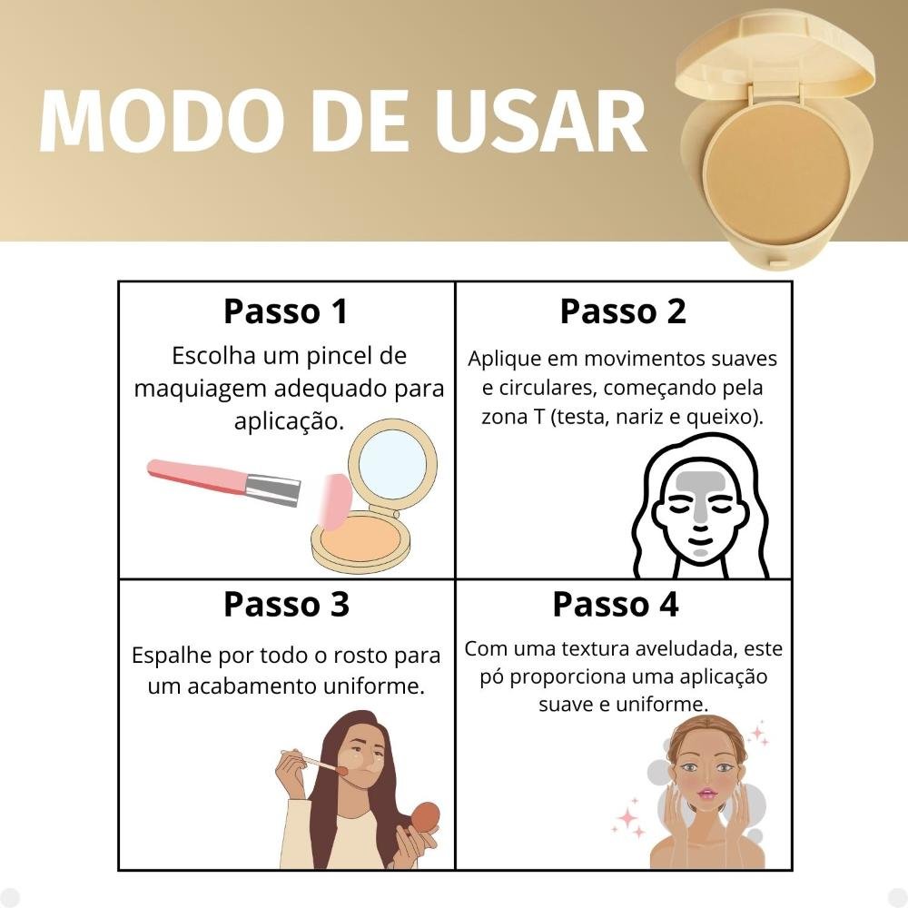 Pó Compacto Ruby Rose Glass Gpm10 Hb-863-5 Gpm10 6