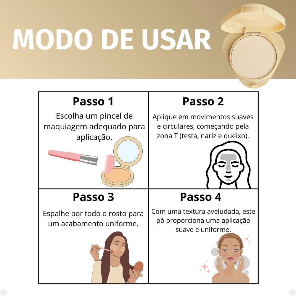 Pó Compacto Ruby Rose Glass Gpf10 Hb-863-1 Gpt10 6