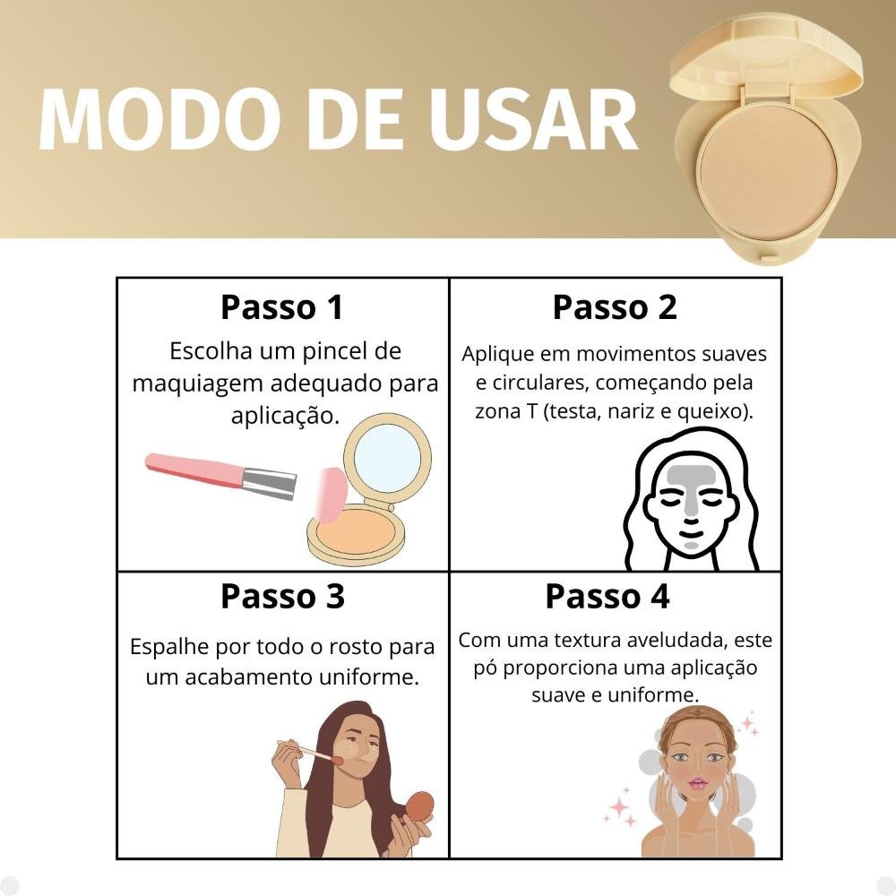 Pó Compacto Ruby Rose Glass Gpf20 Hb-863-2 Gpf20 6